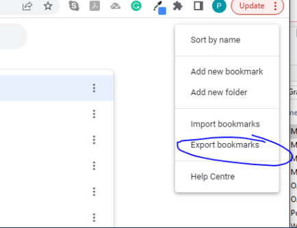 Exporting Bookmarks from Chrome — screenshot 2