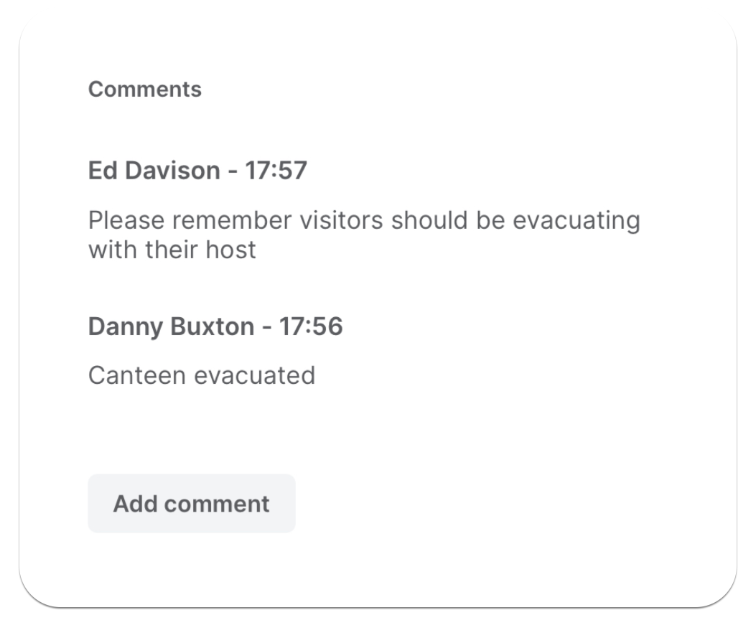 Sign In App - Evacuation — Adding comments